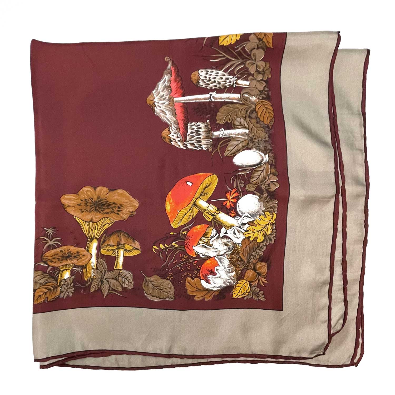 Vintage silk mushroom scarf