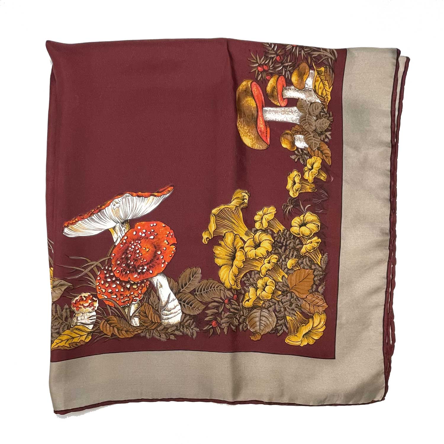 Vintage silk mushroom scarf