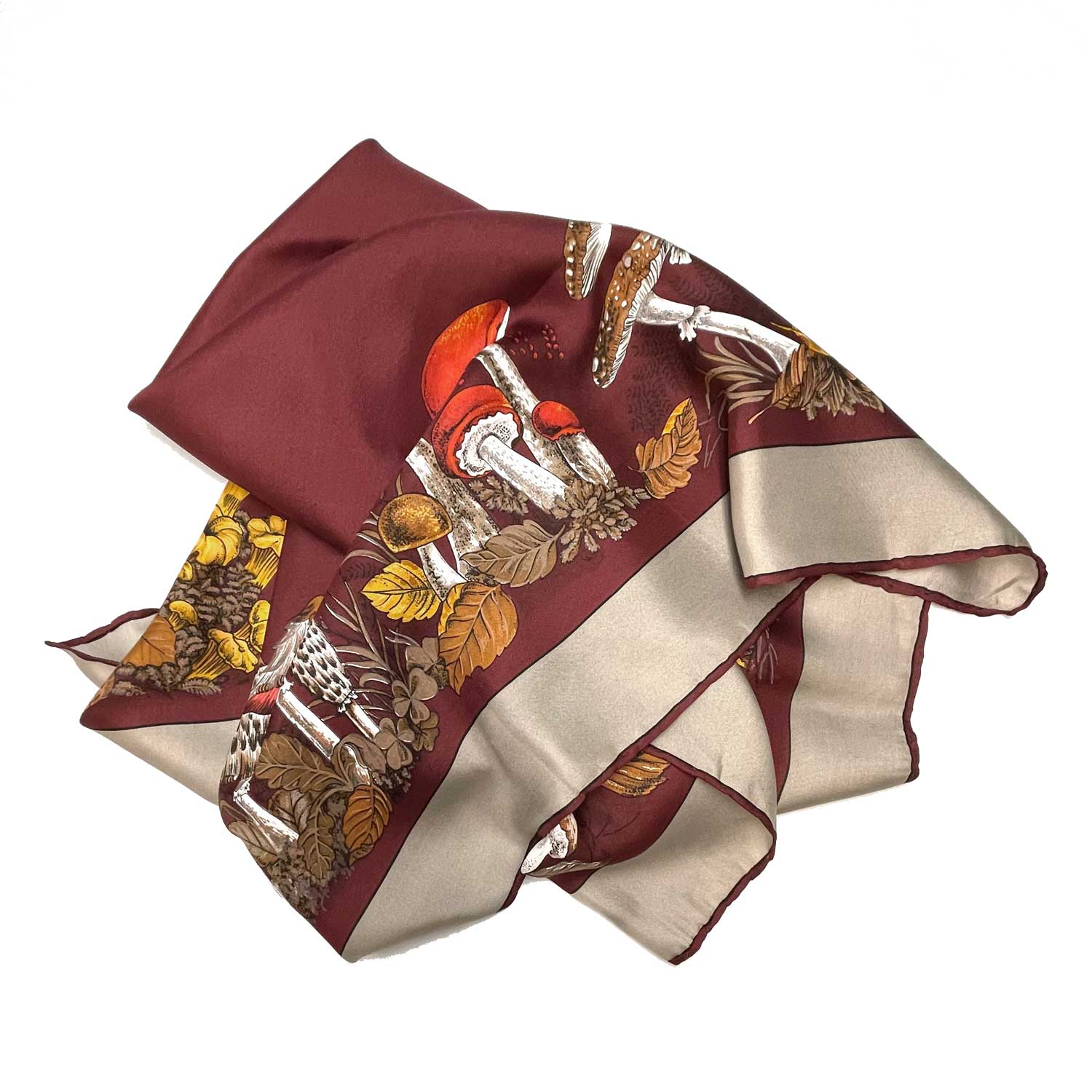 Vintage silk mushroom scarf