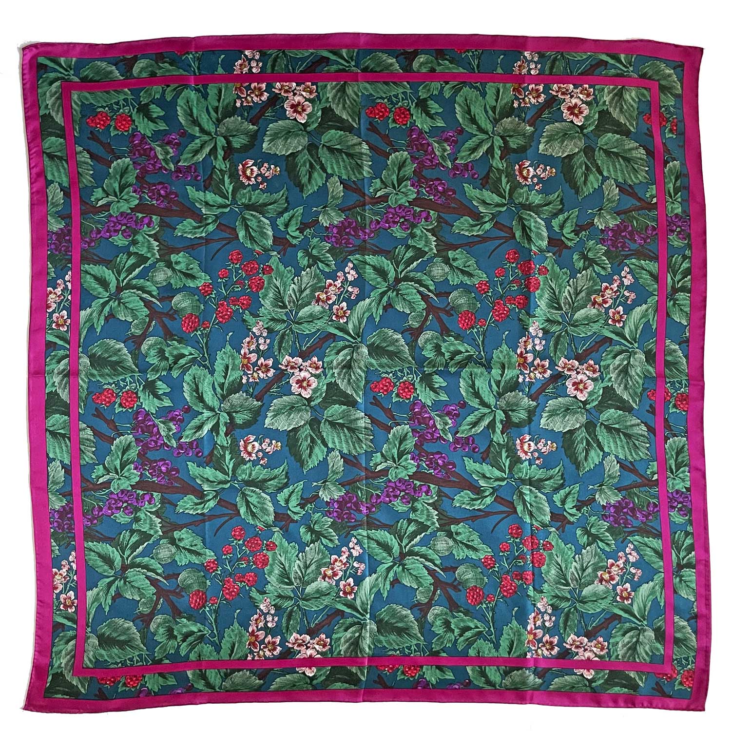 1980s Perry Ellis silk floral scarf