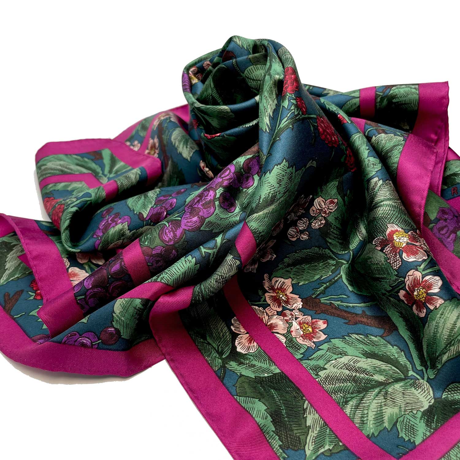 1980s Perry Ellis silk floral scarf