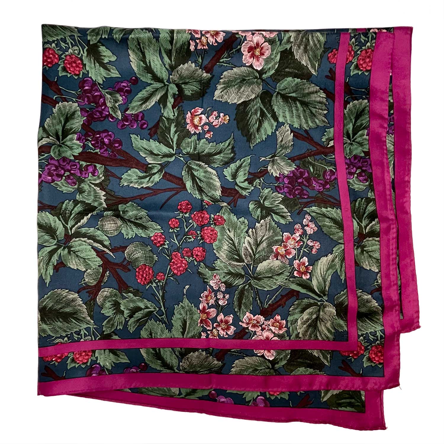 1980s Perry Ellis silk floral scarf