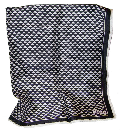 Vintage black and white silk Vera scarf