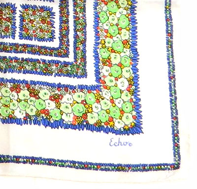 Vintage silk Echo floral scarf
