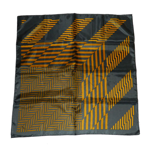Vintage grey and yellow herringbone scarf