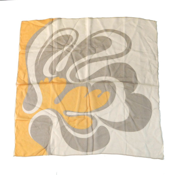 Sheer and bold 1970's cream and yellow scarf.