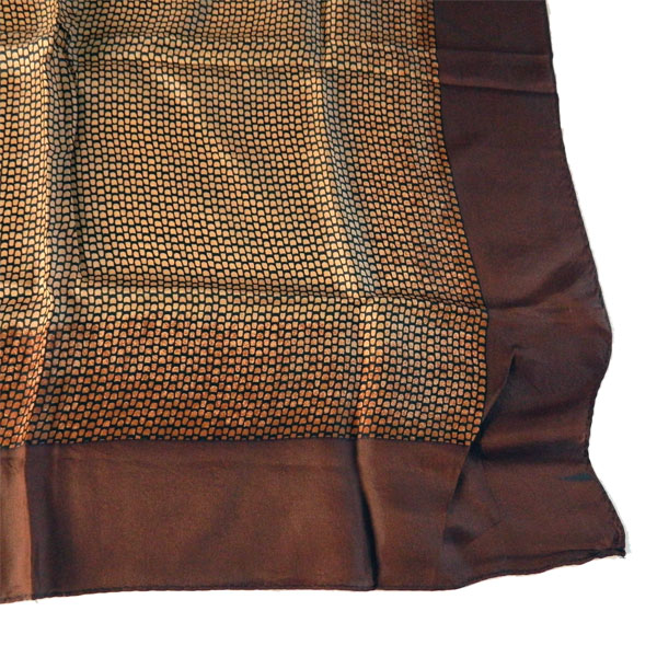 Black and brown silk vintage scarf