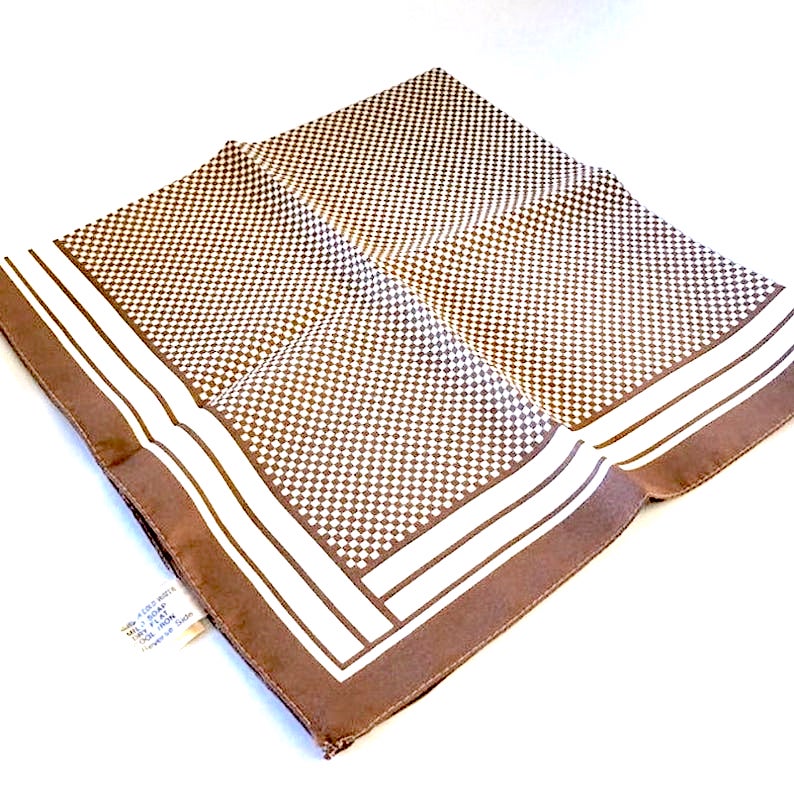 vintage brown and white scarf