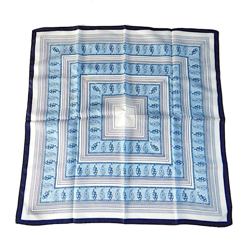 Blue and white paisley scarf