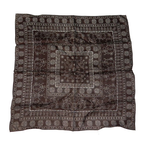 Black white and brown silk vintage scarf