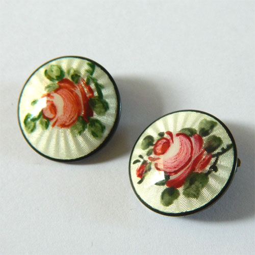 Norwegian enameled sterling earrings