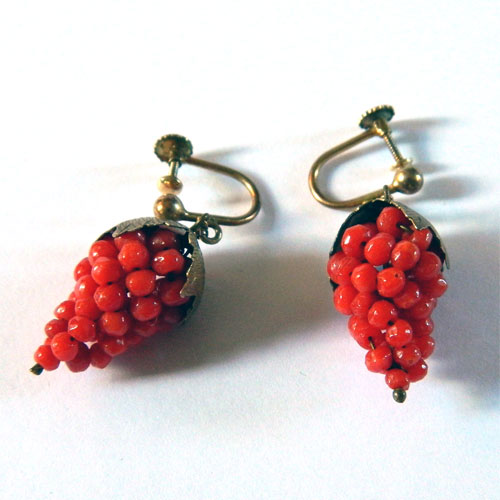 Antique coral earrings