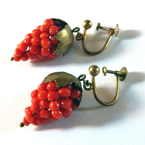 Antique coral earrings