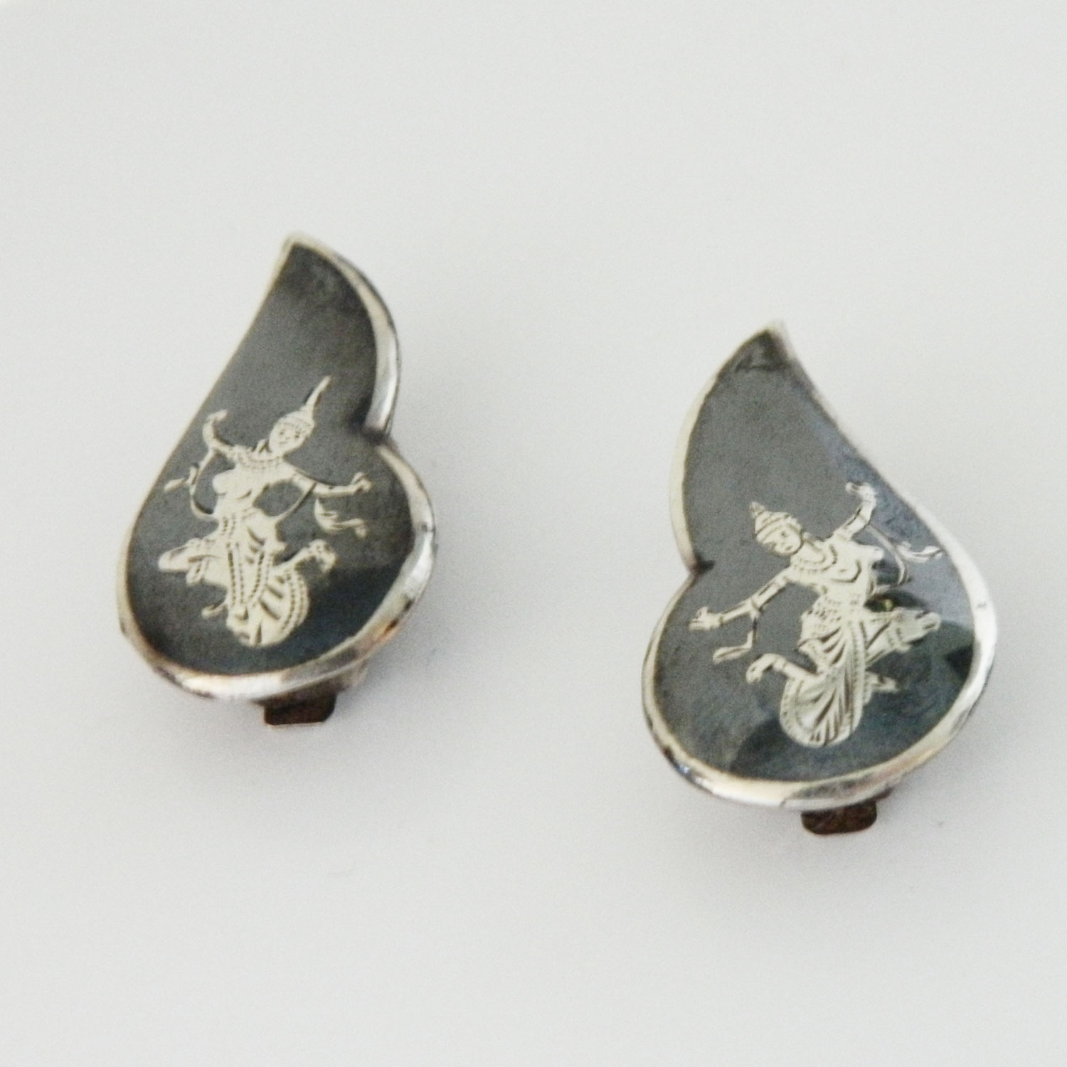 1950s Siam silver earrings