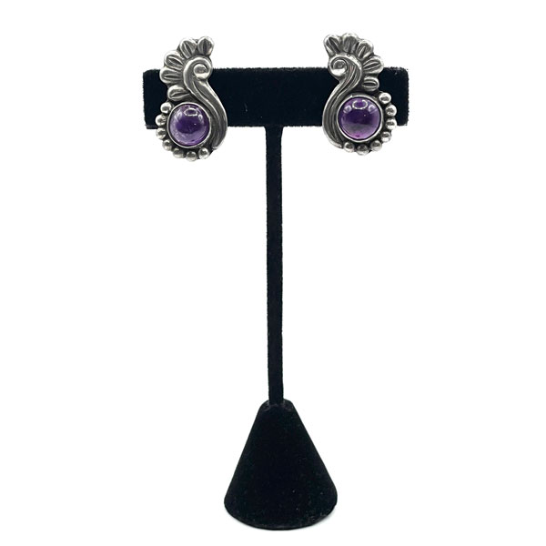 Mexican silver amethyst earrings