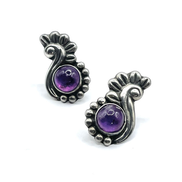 Mexican silver amethyst earrings