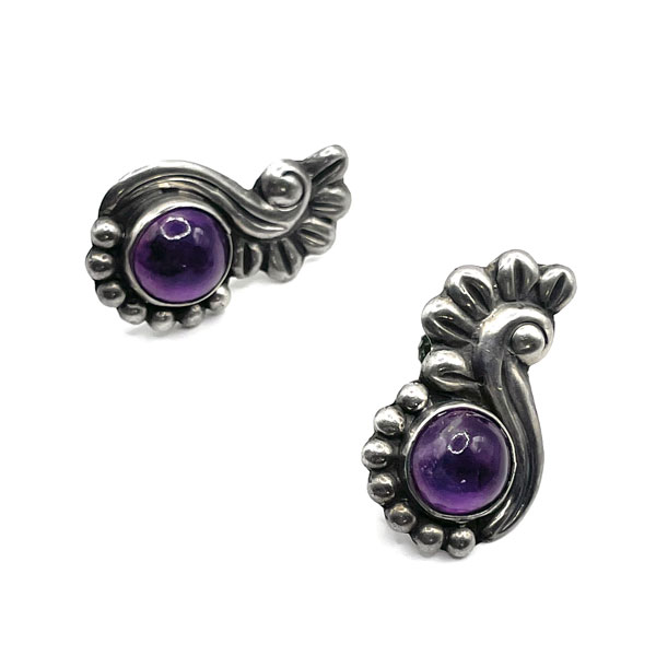 Mexican silver amethyst earrings