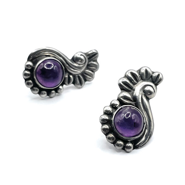 Mexican silver amethyst earrings
