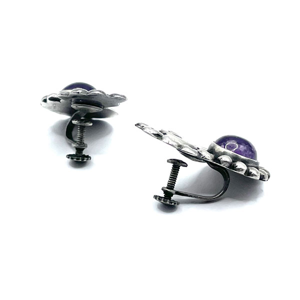 Mexican silver amethyst earrings