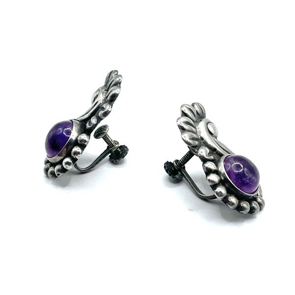 Mexican silver amethyst earrings