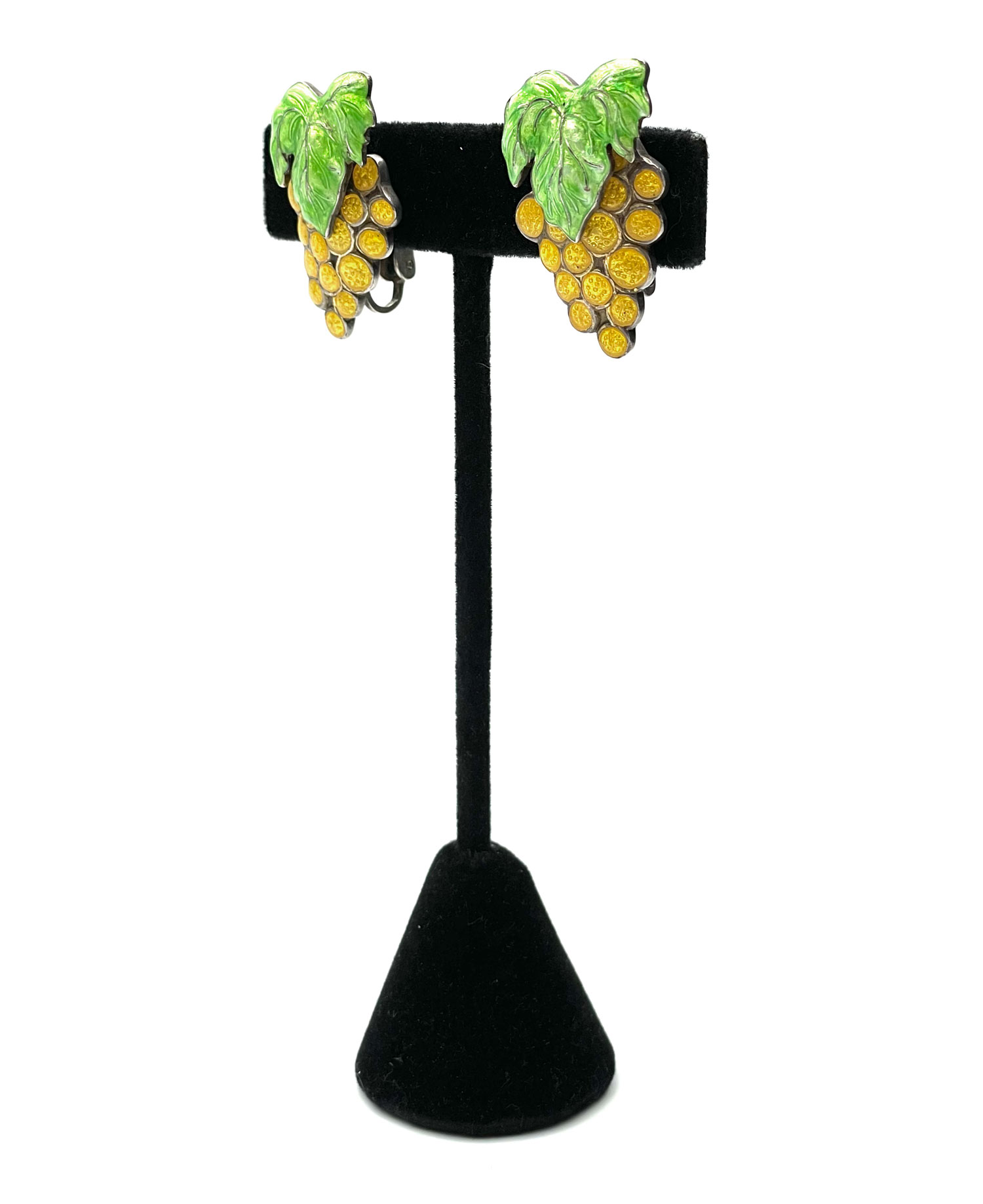 Mexican silver enameled earrings