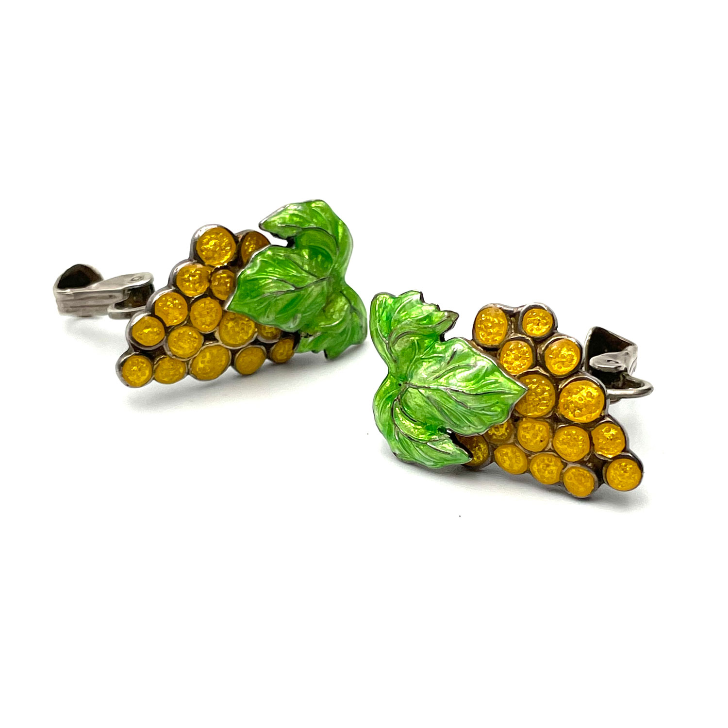 Mexican silver enameled earrings