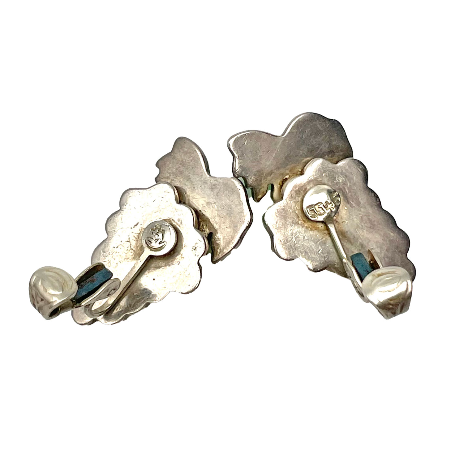 Mexican silver enameled earrings