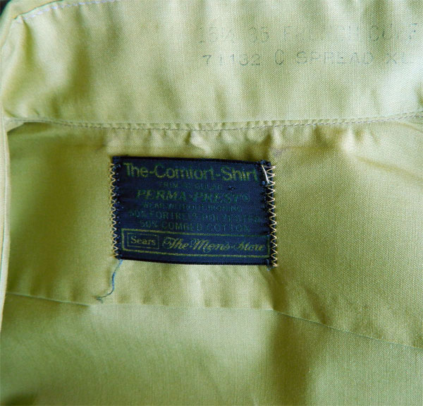 1970's green French cuff shirt