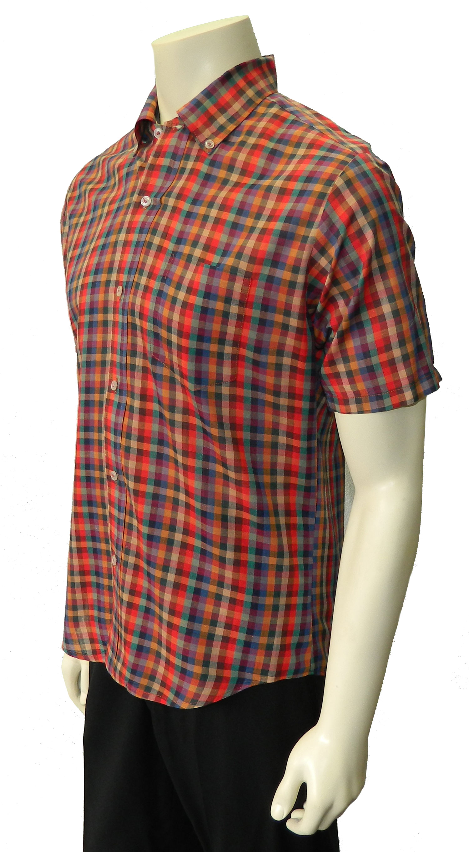 1960s tattersall plaid shirt