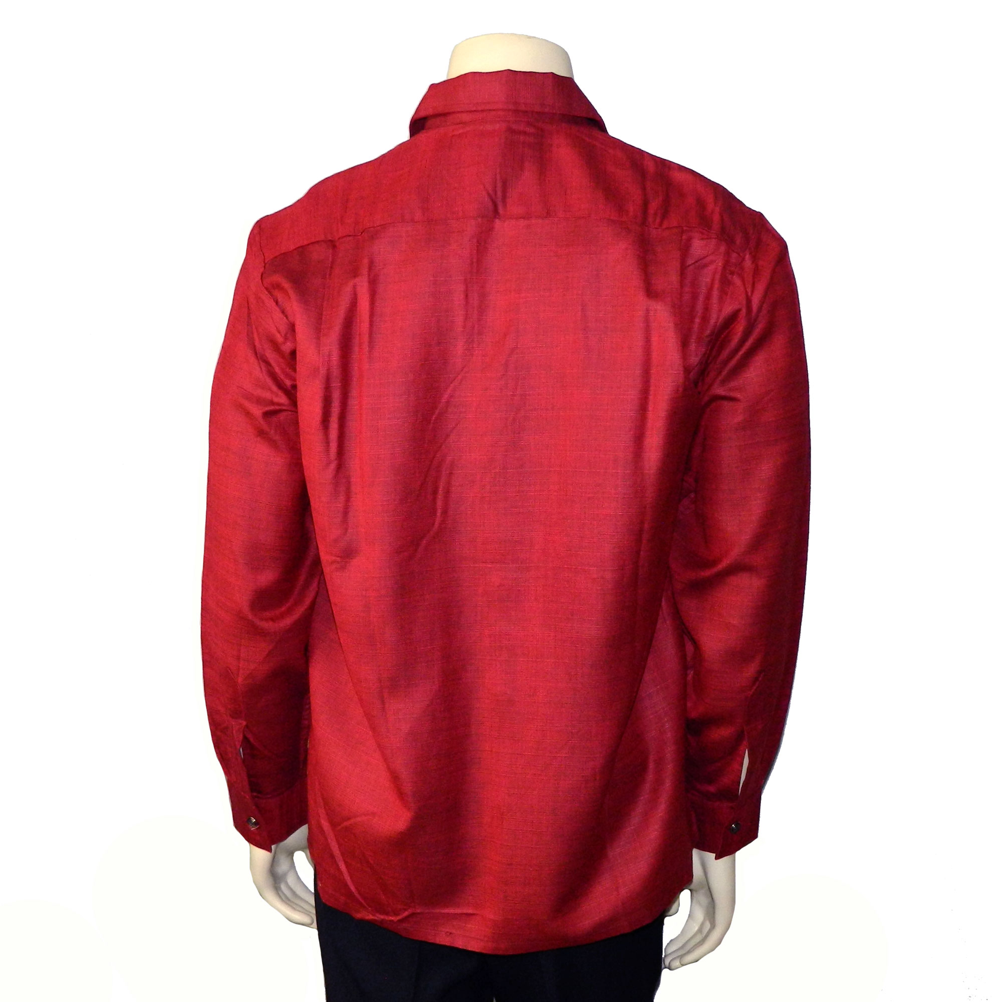 1950s maroon red rayon shirt