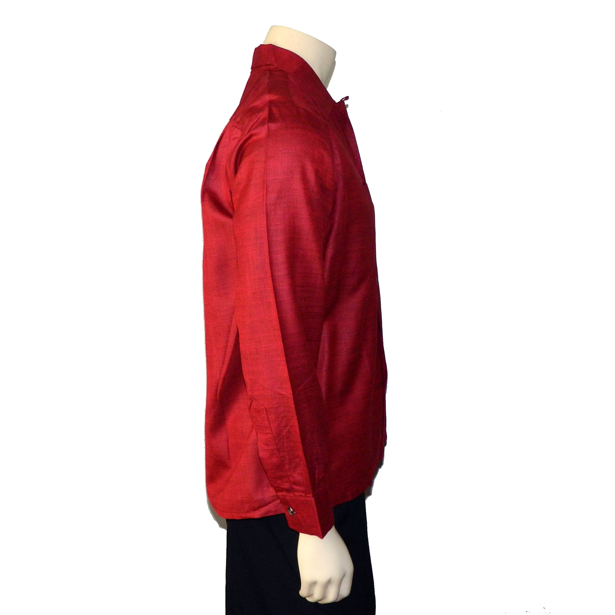 1950s maroon red rayon shirt