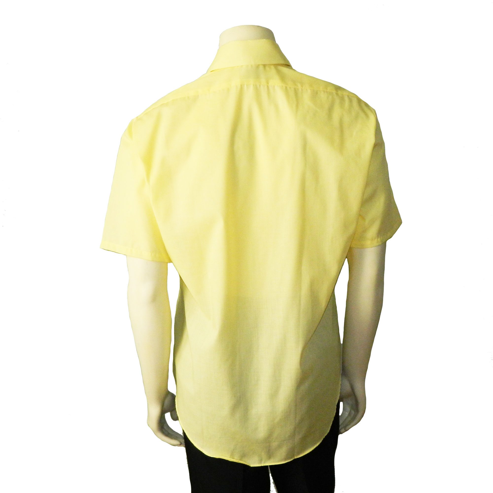 1970s short sleeve yellow dress shirt