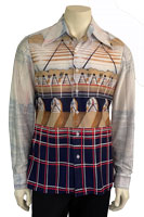 1970s railroad theme picture shirt