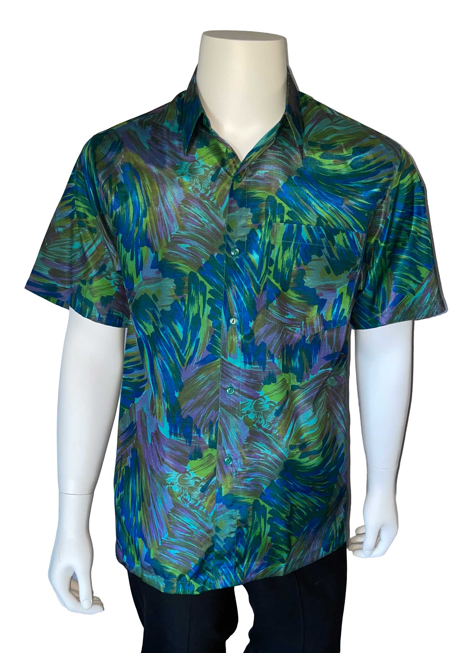 Thai silk brushstroke print shirt