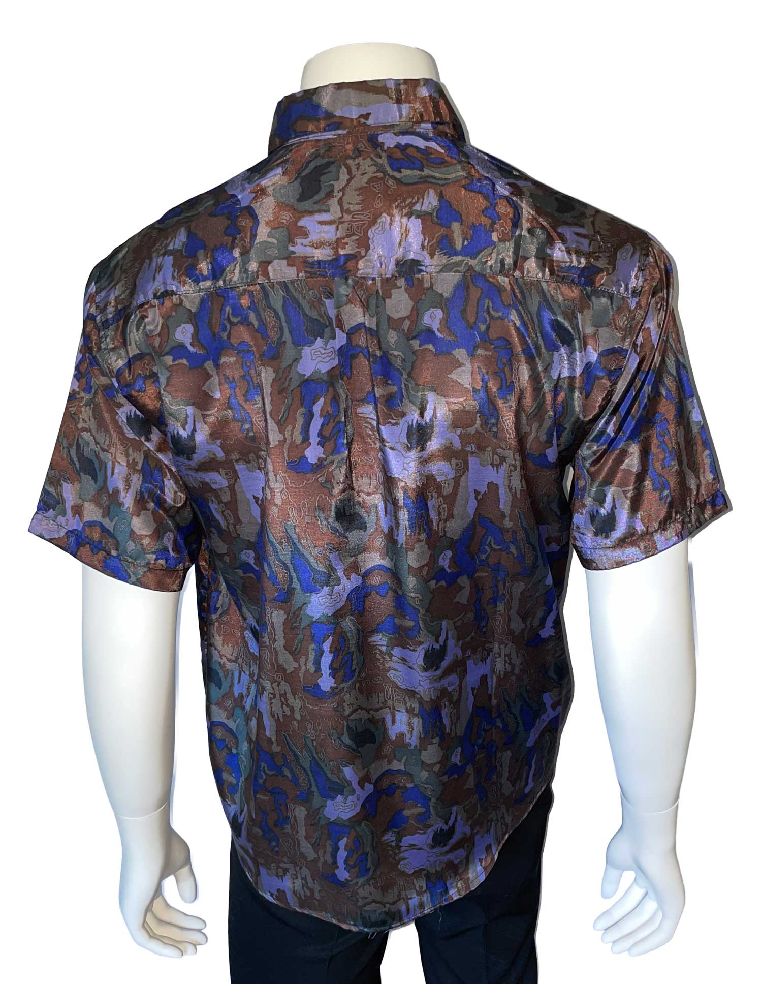 Unworn 1980s Thai silk short sleeve shirt
