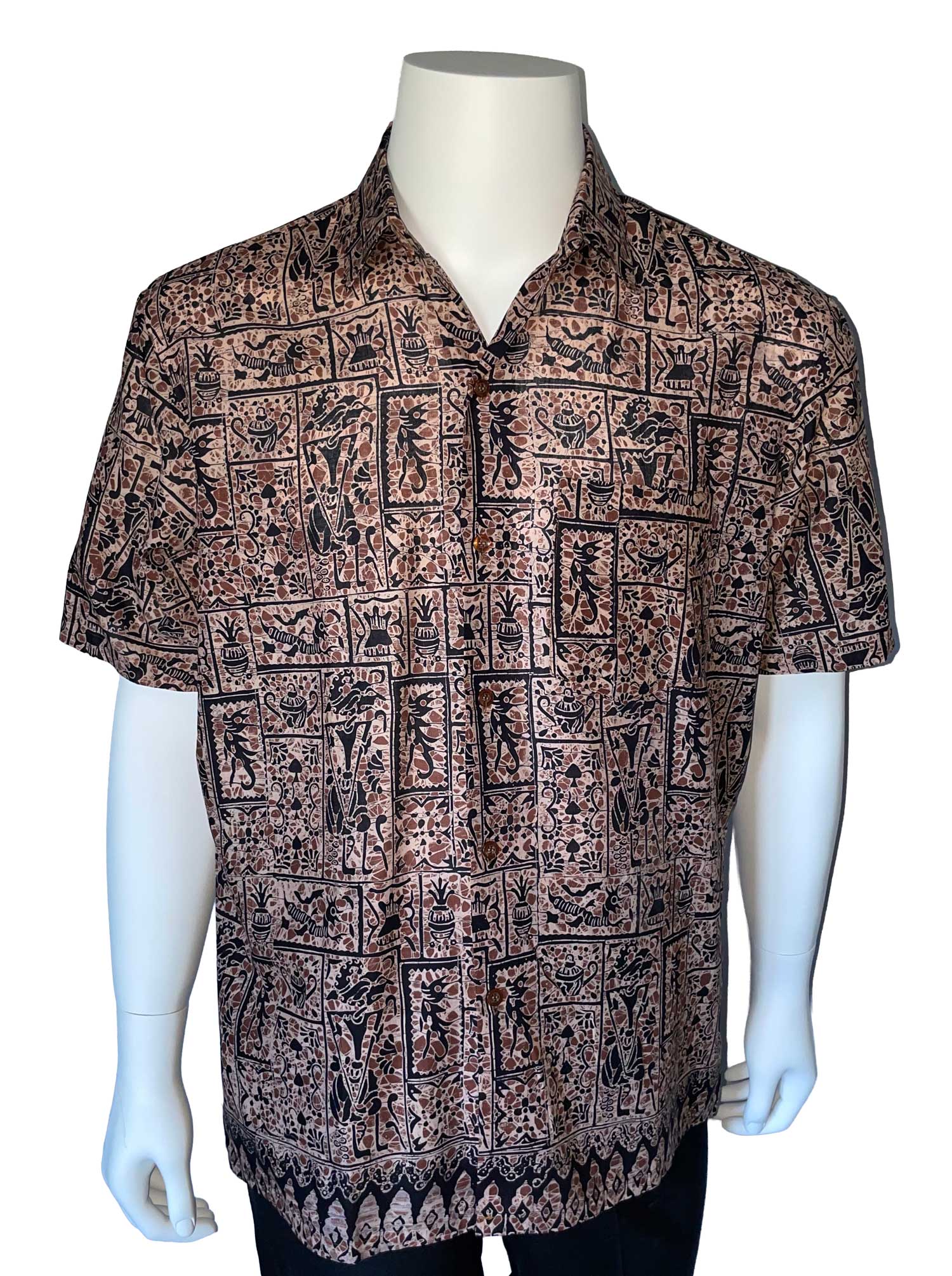 Unworn 1980s Java Batik short sleeve shirt