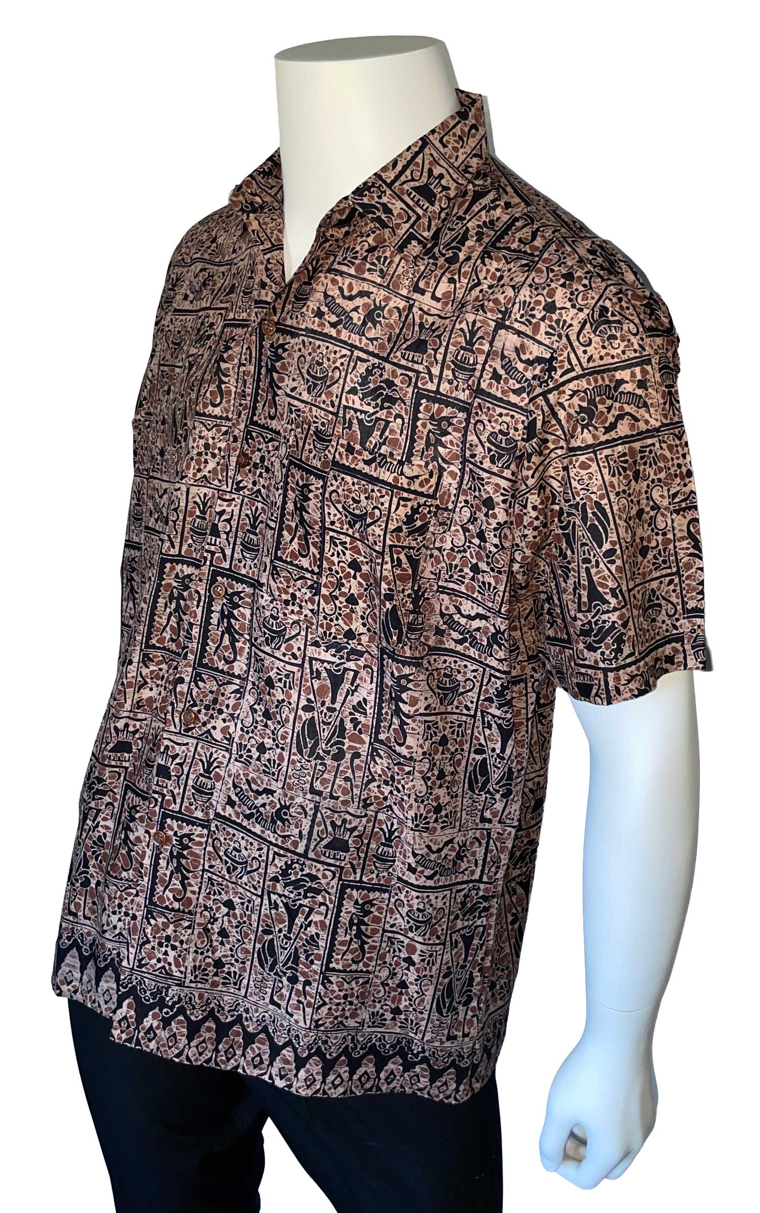 Unworn 1980s Java Batik short sleeve shirt