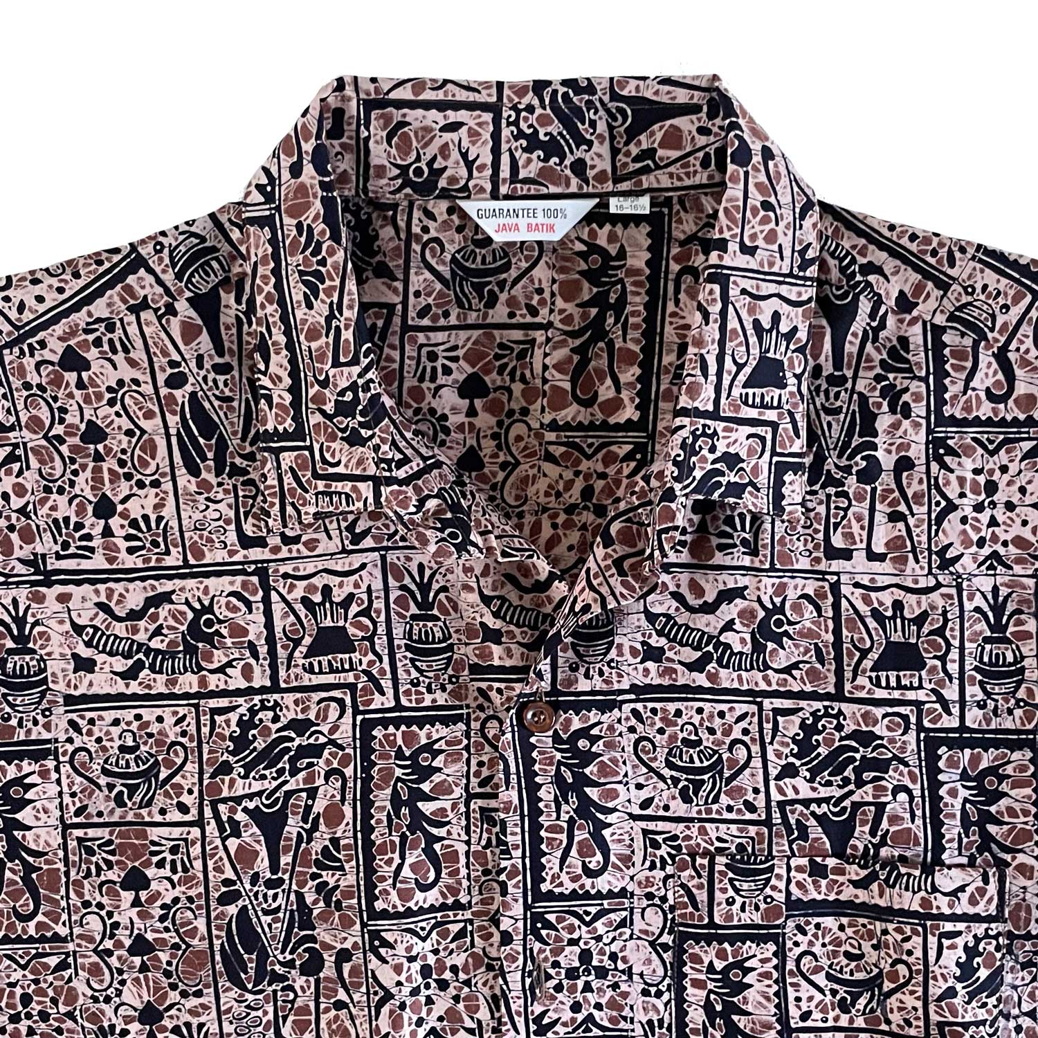 Unworn 1980s Java Batik short sleeve shirt