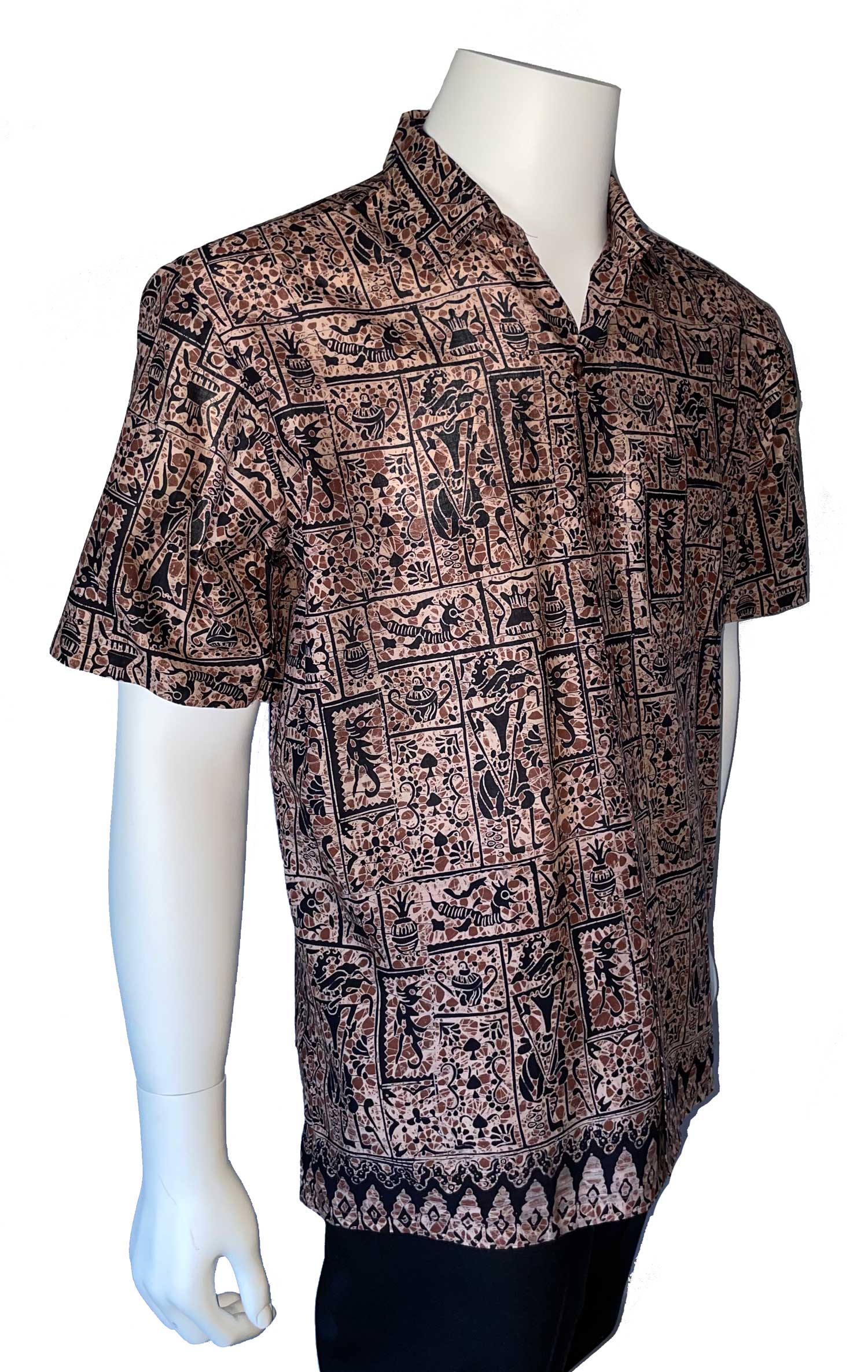 Unworn 1980s Java Batik short sleeve shirt