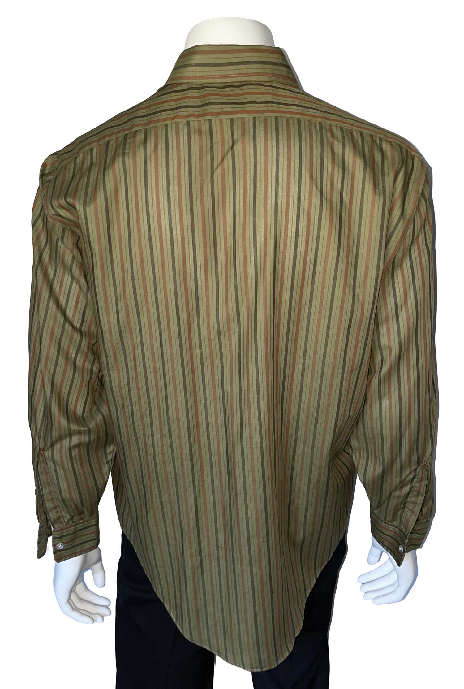 1970s green striped long sleeve shirt