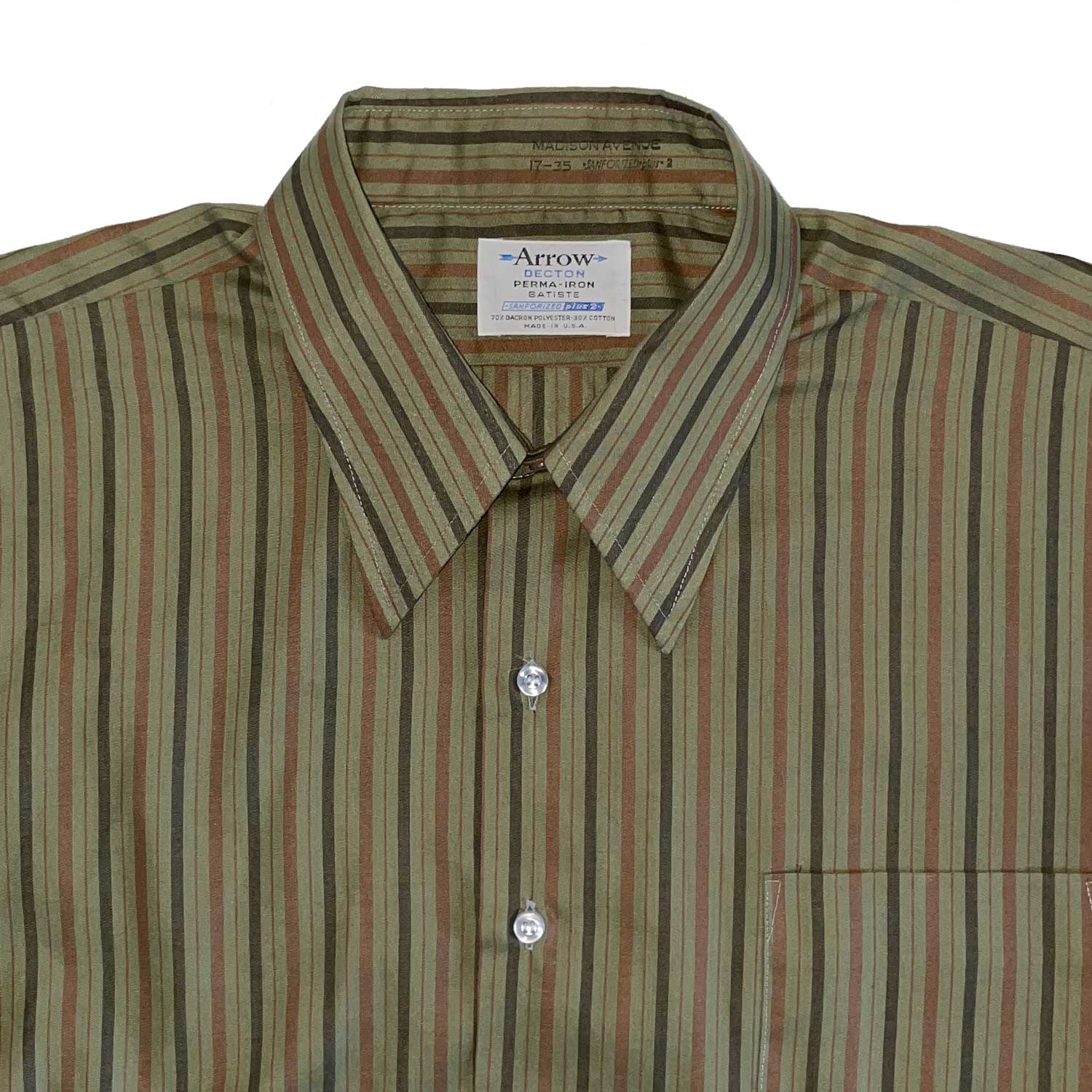 1970s green striped long sleeve shirt