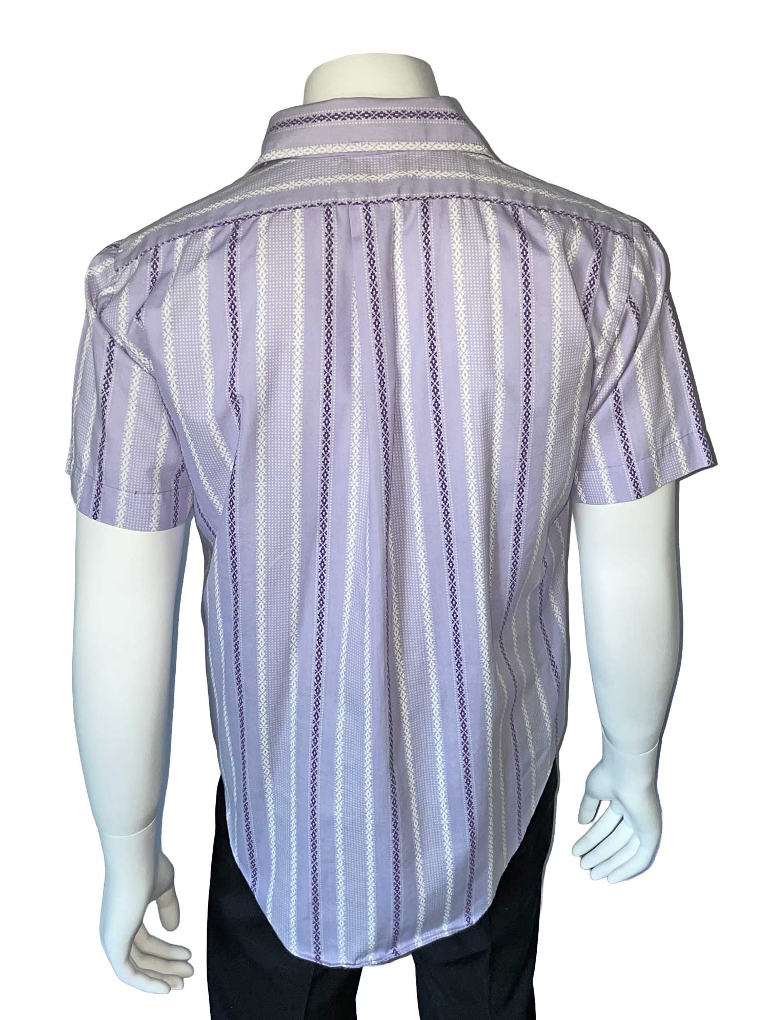 1970s violet striped short sleeve shirt