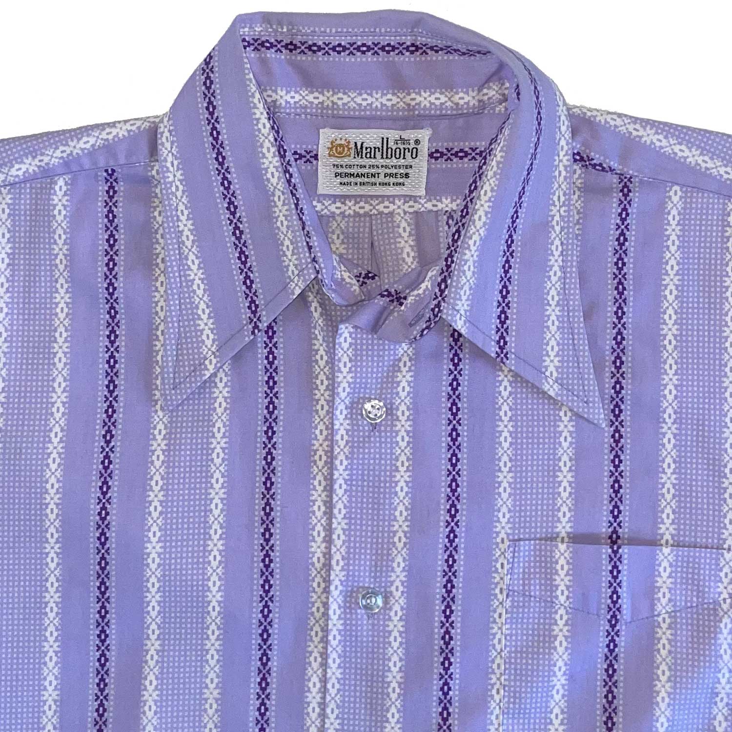 1970s violet striped short sleeve shirt