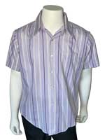 1970s violet striped short sleeve shirt