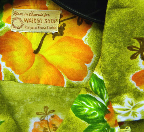 1960's green and blue Hawaiian shirt
