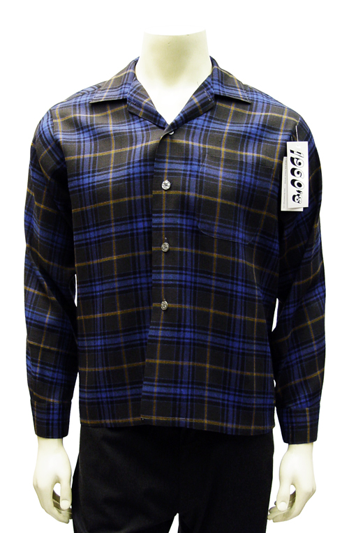 vintage blue plaid flannel shirt