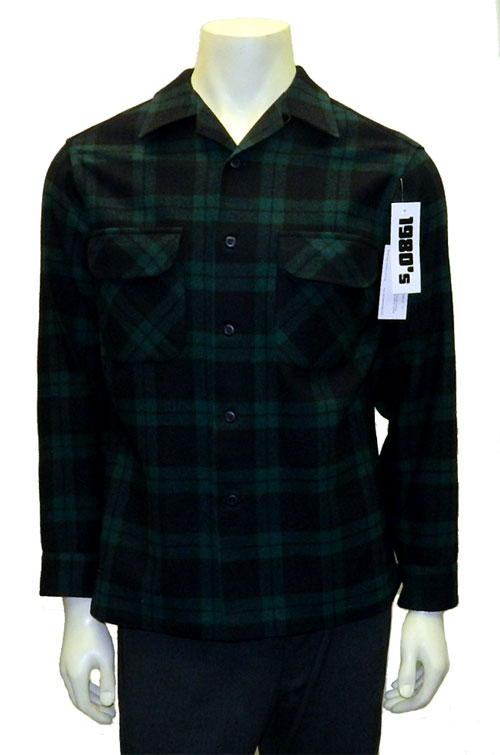 Vintage 1980's blue green Pendleton wool shirt