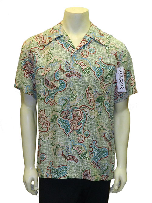 Vintage 1940s Duke Kahanamoku rayon Hawaiian shirt