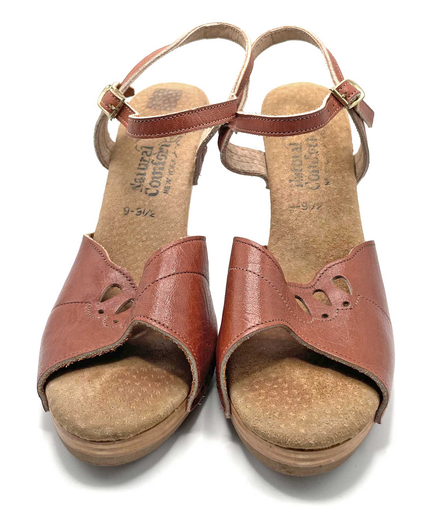 1970s Natural Comfort Strapped High Heels