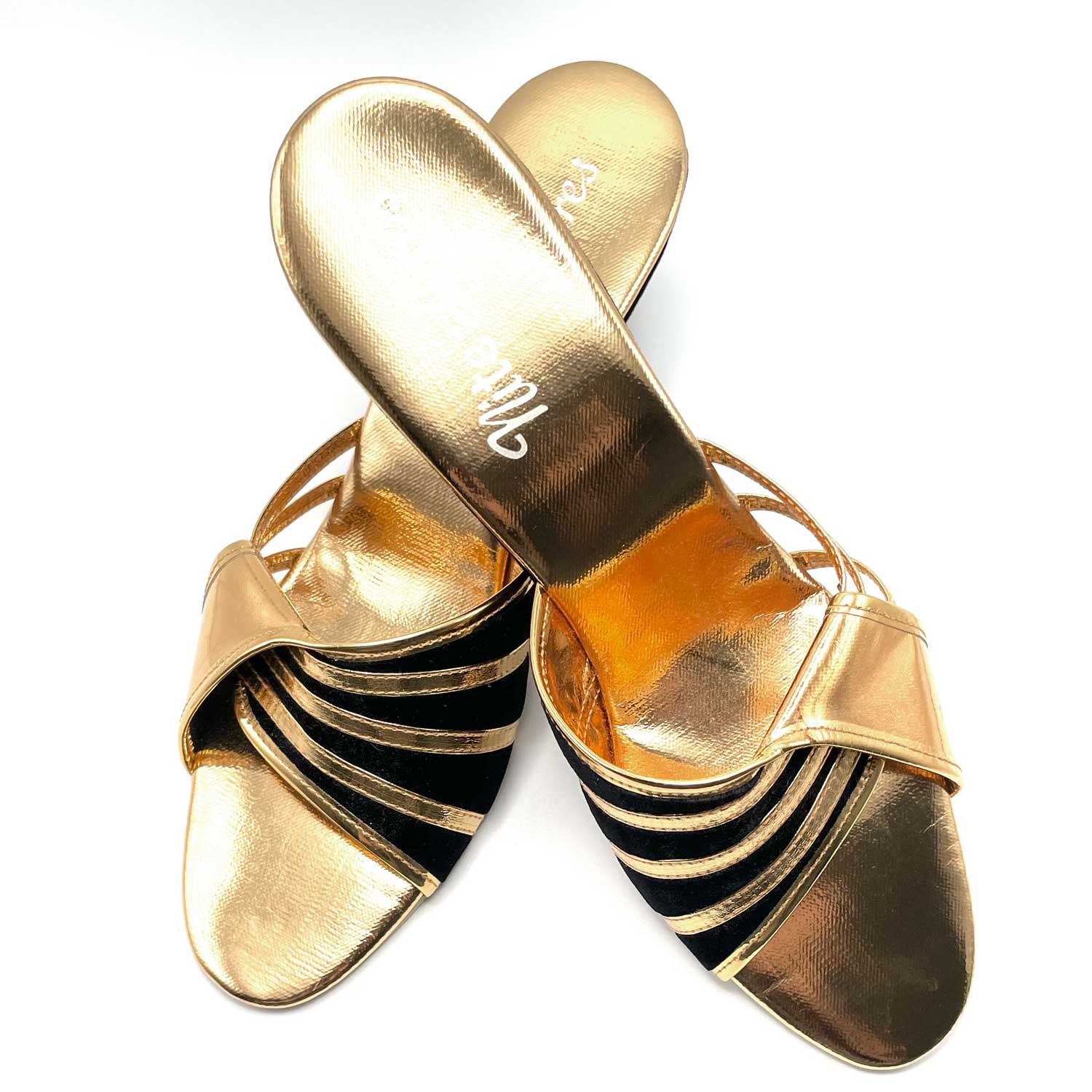 Black and gold slides